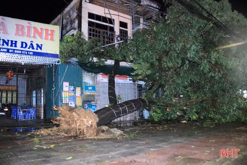 Ảnh hưởng bão số 5, nhiều nhà dân ở Nghi Xuân bị tốc mái, kè biển Lộc Hà sạt lở