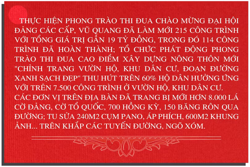 Sáng tạo, linh hoạt trong triển khai, Vũ Quang hoàn thành sớm đại hội Đảng cấp cơ sở