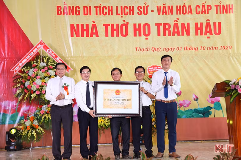 Nhà thờ dòng họ Trần Hậu ở Hà Tĩnh đón bằng Di tích lịch sử - văn hóa cấp tỉnh