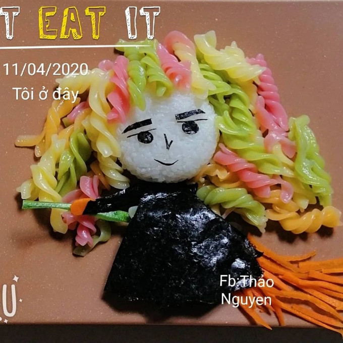 Mẹ “vẽ tranh” trên đĩa cơm cho con gái 2 tuổi