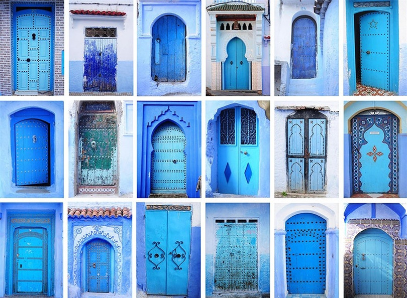 Ngắm thị trấn được sơn toàn màu xanh đẹp như trên thiên đường