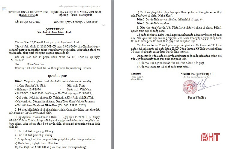 Phạt 4 chủ tài khoản facebook đăng tải thông tin sai sự thật