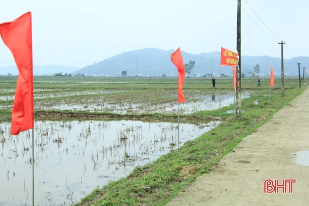 Xã đầu tiên của Nghi Xuân ra quân phá thửa nhỏ làm cánh đồng lớn