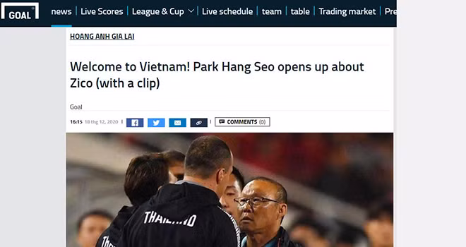 HLV Park Hang Seo chúc mừng Kiatisak sang dẫn dắt HAGL