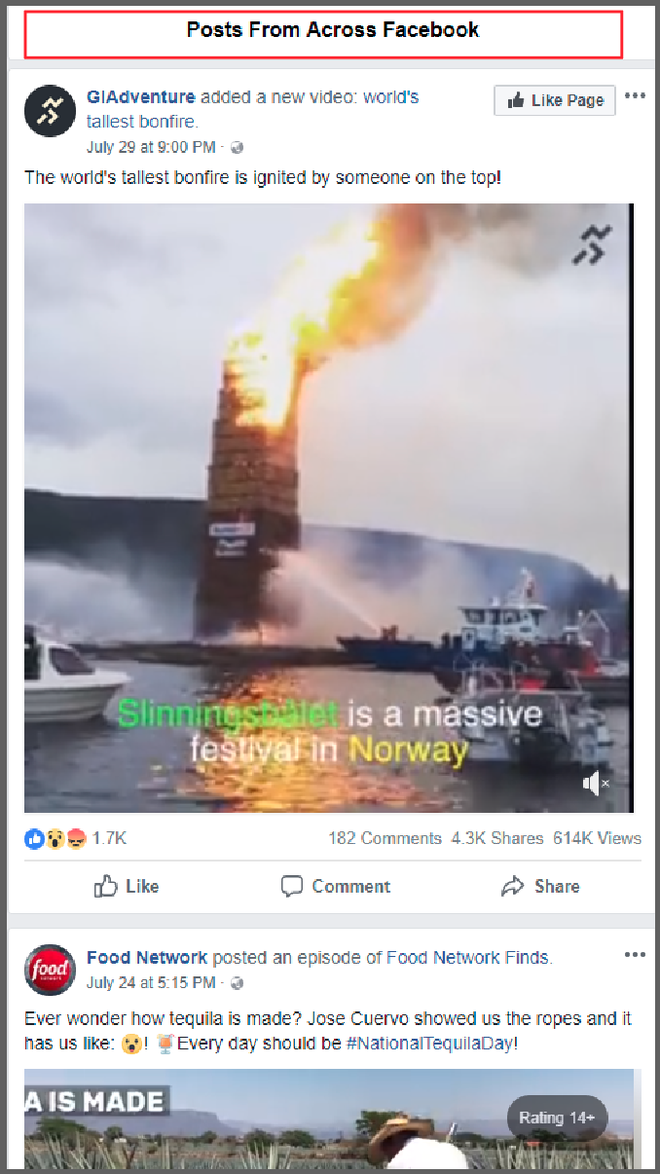 Facebook thêm tính năng hiện cả những page bạn không hề like trên News Feed