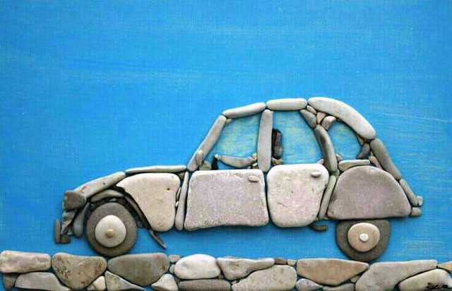 Những bức tranh độc đáo xếp từ những viên sỏi