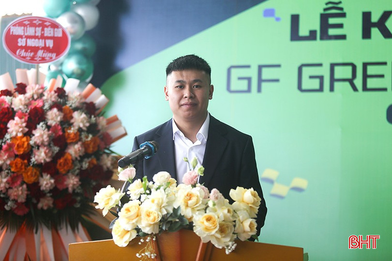 Ông Lê Hữu Dũng – Giám đốc Kinh doanh Green Future Hà Tĩnh phát biểu tại lễ khai trương. bqbht_br_a4.jpg