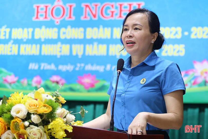 Phó Chủ tịch LĐLĐ tỉnh Tăng Thị Linh Chi: Thời gian tới, các công đoàn cơ sở ngành giáo dục cần tiếp tục nắm bắt tâm tư, nguyện vọng, khích lệ đoàn viên, người lao động nỗ lực vượt khó, hoàn thành xuất sắc mục tiêu năm học mới. a8.jpg
