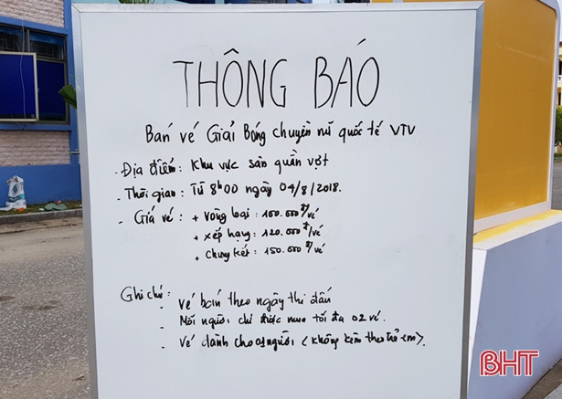 Điểm bán và giá vé xem VTV Cup 2018 tại TP Hà Tĩnh