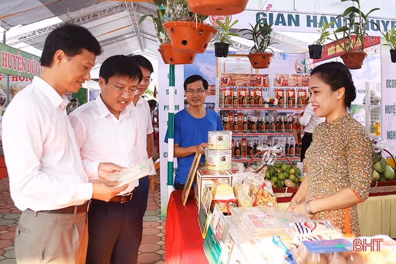 Phó Thủ tướng Vương Đình Huệ và các đại biểu ấn tượng với sản phẩm nông nghiệp, nông thôn tiêu biểu Hà Tĩnh