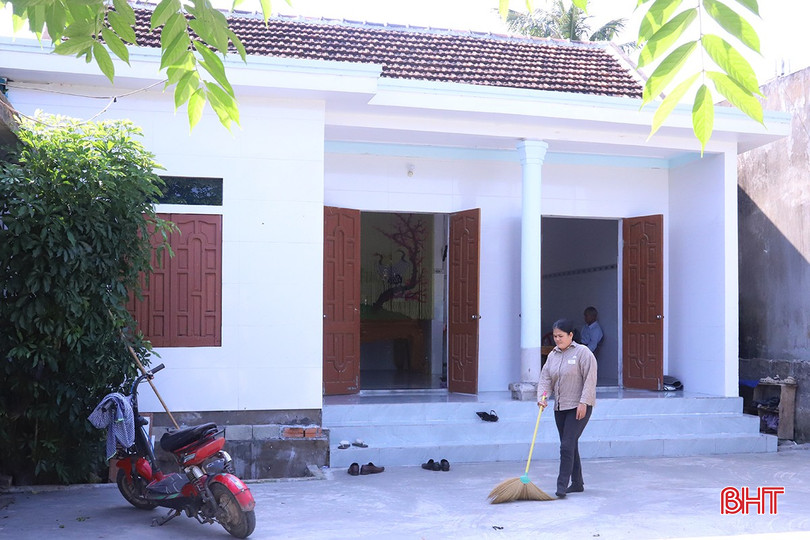 Căn nhà của gia đình chị Nguyễn Thị Hóa được hoàn thành với nguồn hỗ trợ của Agribank Chi nhánh Hà Tĩnh II và sự giúp đỡ của anh em, làng xóm.