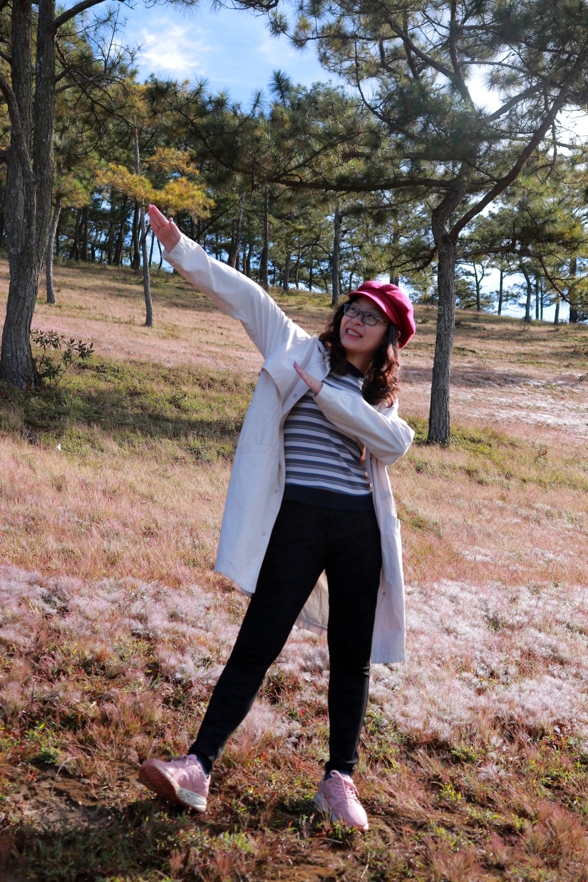 Check-in đồi cỏ hồng Đà Lạt ngày chớm đông