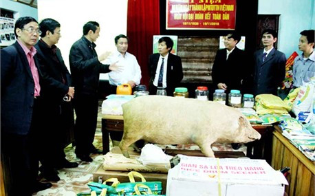 Phó Chủ tịch UBND tỉnh Lê Đình Sơn và các đại biểu tham quan lớp học