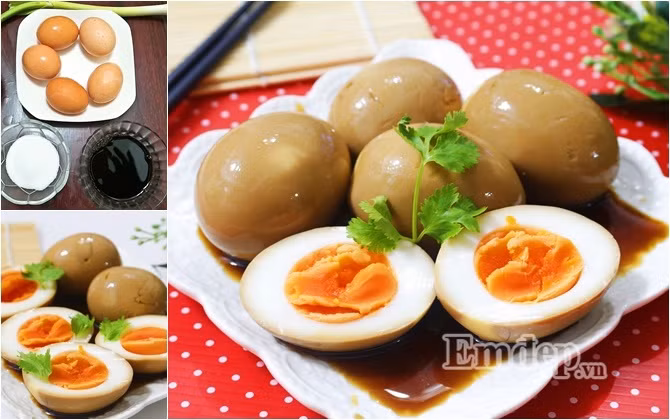 la mieng voi mon trung ngam nuoc tuong rat thom ngon