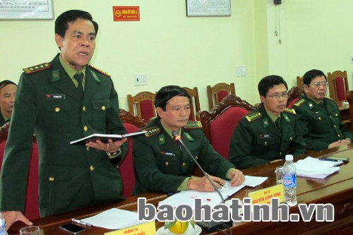 Thượng tá Võ Trọng Hải - Chỉ huy trưởng Bộ đội Biên phòng Hà Tĩnh triển khai nhiệm vụ năm 2014.