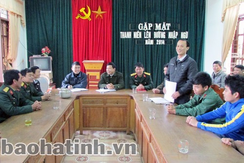 Xã Đức Bồng (Vũ Quang) gặp mặt tân binh trước khi lên đường