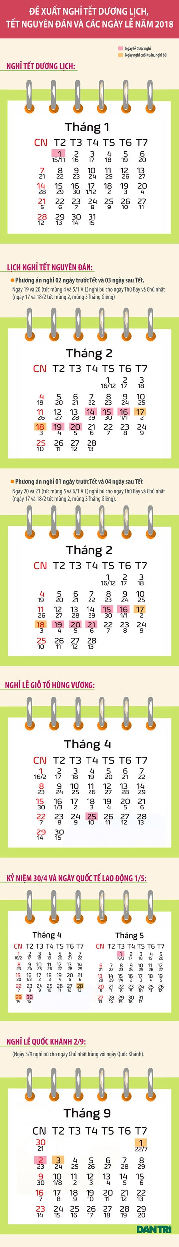 infographics de xuat cac ngay nghi le tet nam 2018