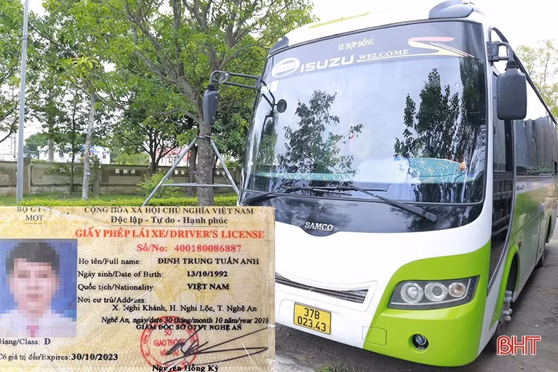 Dùng bằng lái giả vẫn chở 20 hành khách từ Nghệ An vào Quảng Trị