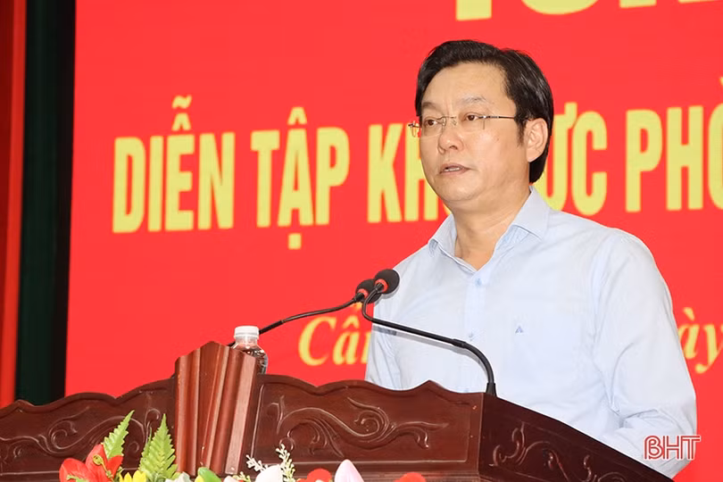 Cẩm Xuyên rút kinh nghiệm trong diễn tập khu vực phòng thủ năm 2023