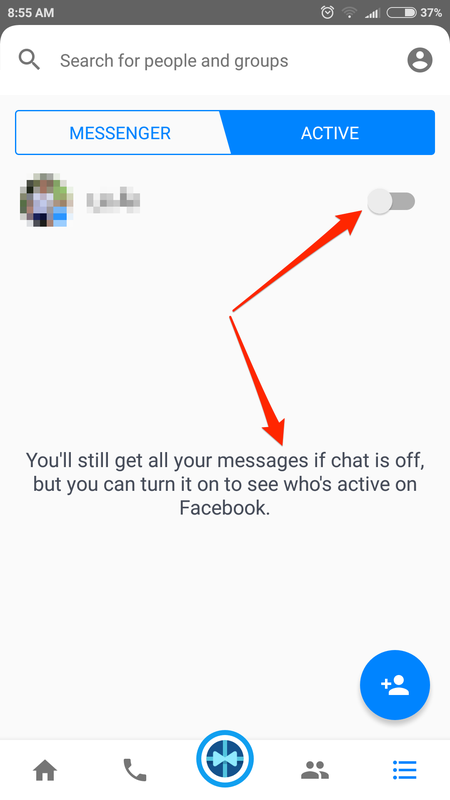 lam sao tro nen vo hinh khi online tren facebook messenger