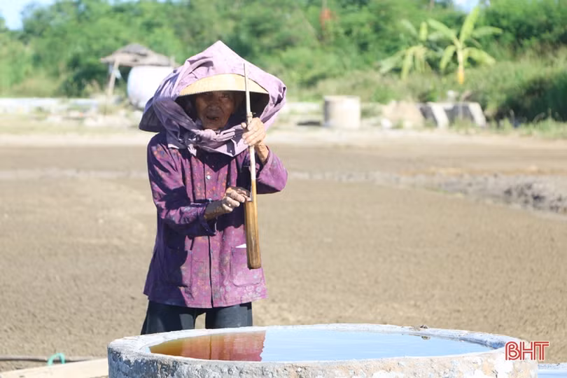 Những người “đón nắng” trên đồng muối Hà Tĩnh