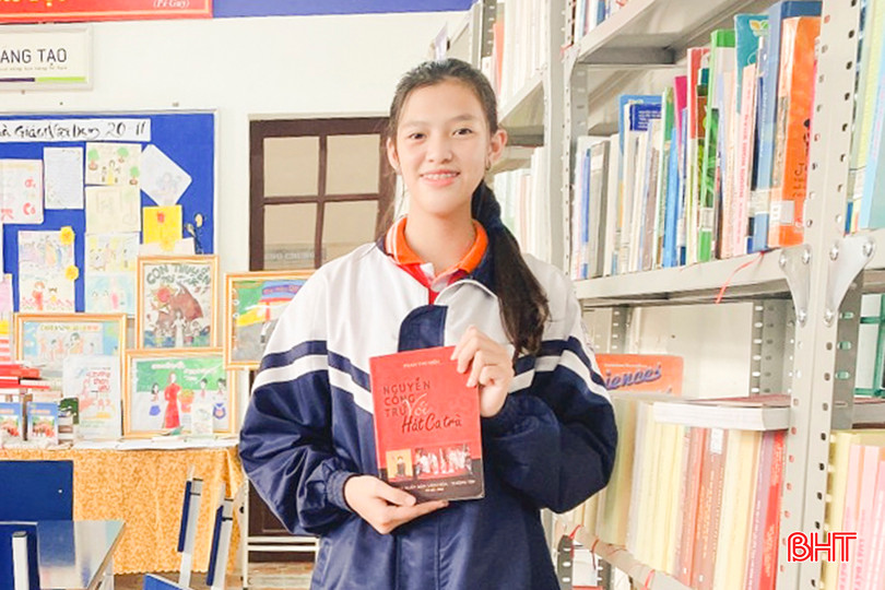 Em Đinh Thị Thảo My – học sinh lớp 7A, Trường THCS Xuân An (Nghi Xuân) hào hứng tham gia cuộc thi. a6.jpg
