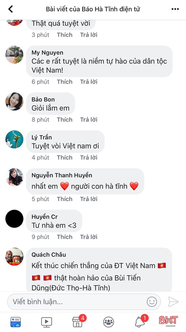 Cư dân mạng Hà Tĩnh “dậy sóng” với chiến thắng của đội tuyển Việt Nam