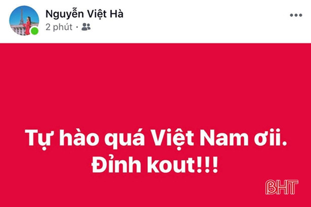 Cư dân mạng Hà Tĩnh “dậy sóng” với chiến thắng của đội tuyển Việt Nam