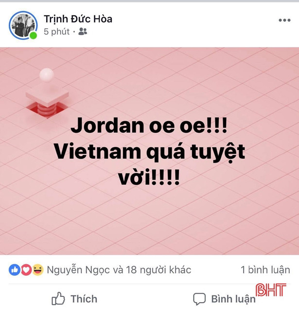 Cư dân mạng Hà Tĩnh “dậy sóng” với chiến thắng của đội tuyển Việt Nam