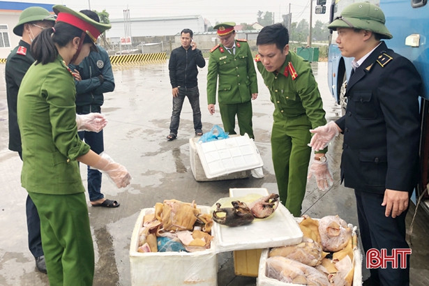Hơn 100 kg da động vật, 15 cá thể dê “nấp” xe khách chạy qua Hà Tĩnh