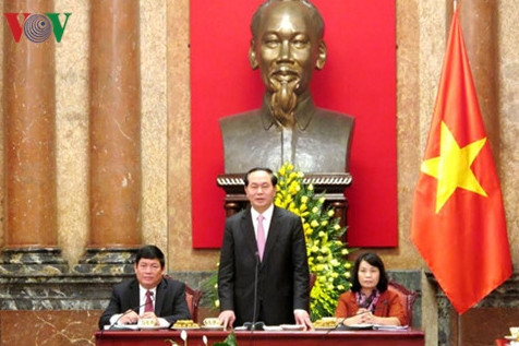 Chủ tịch nước Trần Đại Quang phát biểu tại buổi tiếp các chức sắc tôn giáo khong de cac the luc thu dich loi dung ton giao chong pha dat nuoc