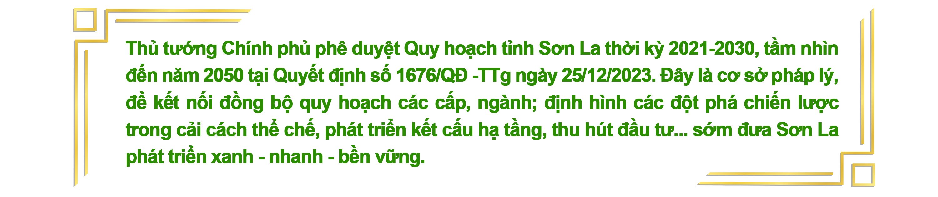 Quy hoạch tỉnh Sơn La thời kỳ 2021-2030, tầm nhìn 2050