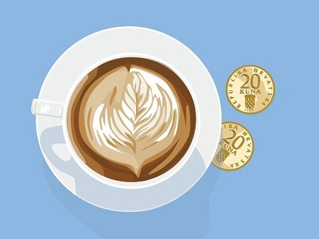 Ở Dubrovnik, Croatia: Dư tiền mua một tách cà phê latte hảo hạng.