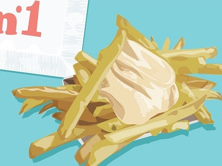 Ở Antwerp, Bỉ: Một suất khoai tây chiên.