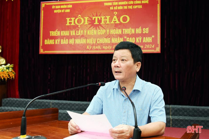 Ông Phan Trọng Bình - Phó Giám đốc Sở KH&CN: Tạo lập, quản lý và phát triển nhãn hiệu chứng nhận "Gạo Kỳ Anh" góp phần nâng cao đời sống cho người sản xuất, kinh doanh và danh tiếng sản phẩm, thúc đẩy phát triển kinh tế xã hội của địa phương. 14.jpg