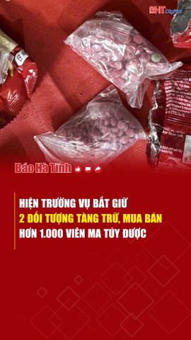 Hiện trường vụ bắt giữ 2 đối tượng tàng trữ, mua bán hơn 1.000 viên ma túy 