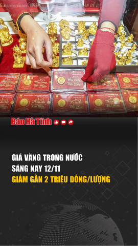 Giá vàng trong nước sáng nay 12/11: Giảm gần 2 triệu đồng/lượng