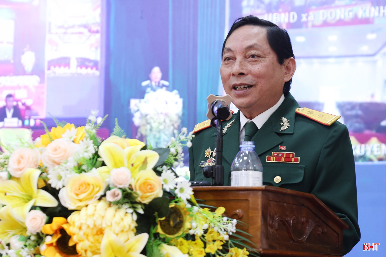 Ông Lê Văn Vinh - Ủy viên Ban Thường vụ Hội Cựu chiến binh tỉnh, Phó Bí thư Chi bộ, Phó Trưởng ban Công tác Cựu chiến binh tỉnh trình bày chương trình hành động.