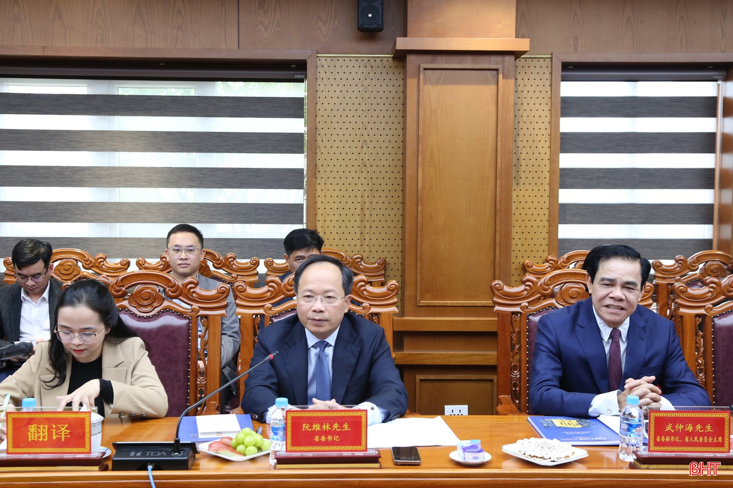 Bí thư Tỉnh ủy Nguyễn Duy Lâm phát biểu tại cuộc làm việc. bqbht_br_3a.jpg
