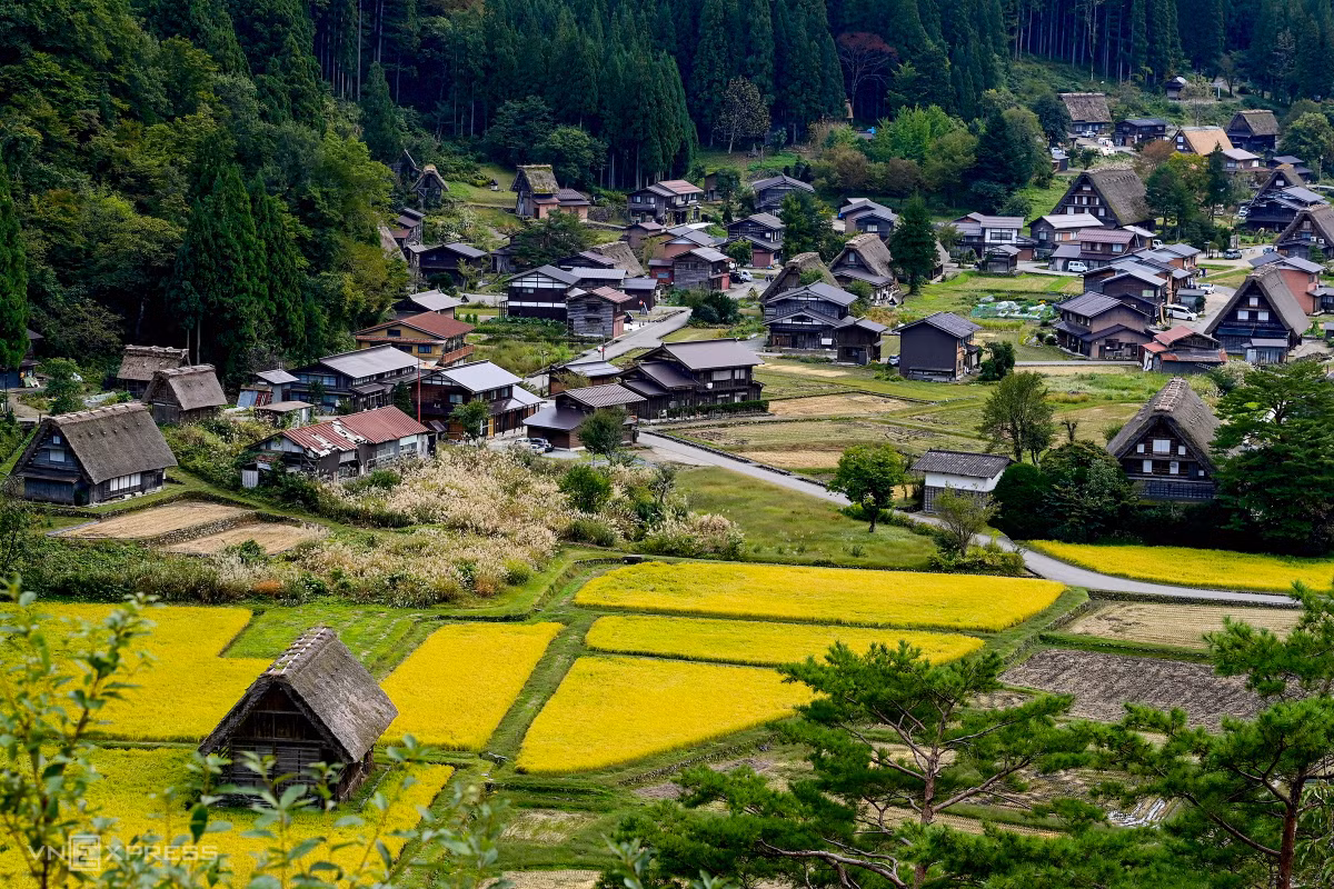 Làng cổ Shirakawa-go ngày chớm thu