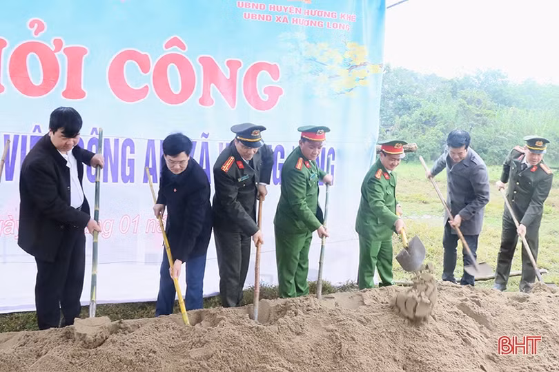 Công an Hà Tĩnh khởi công xây dựng, nâng cấp 9 trụ sở công an xã