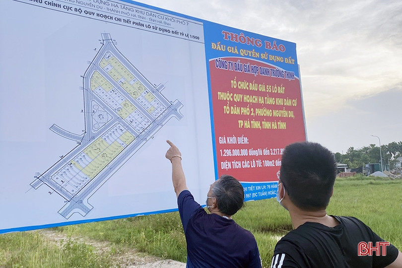 Trên 96% người trúng đấu giá đất ở TP Hà Tĩnh nộp tiền đúng hạn