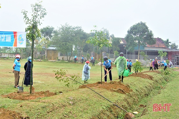 Trồng cây xanh góp sức xây dựng NTM ở huyện miền núi Hà Tĩnh