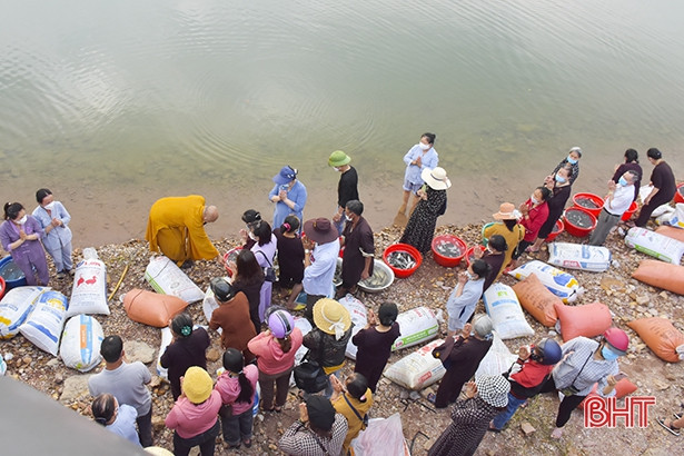 Thả gần 1,3 tấn cá tái tạo nguồn lợi thuỷ sản hồ Kẻ Gỗ