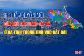 [Infographic] 14 thẩm quyền mới của chủ tịch UBND cấp xã ở Hà Tĩnh trong lĩnh vực đất đai