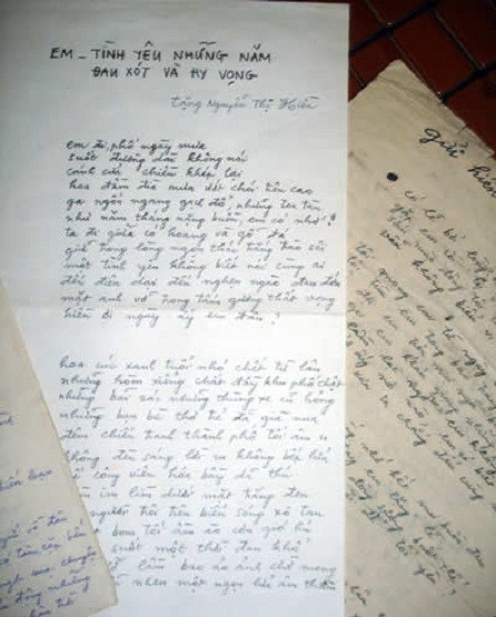 Một trong số những bút tích của nhà thơ Lưu Quang Vũ