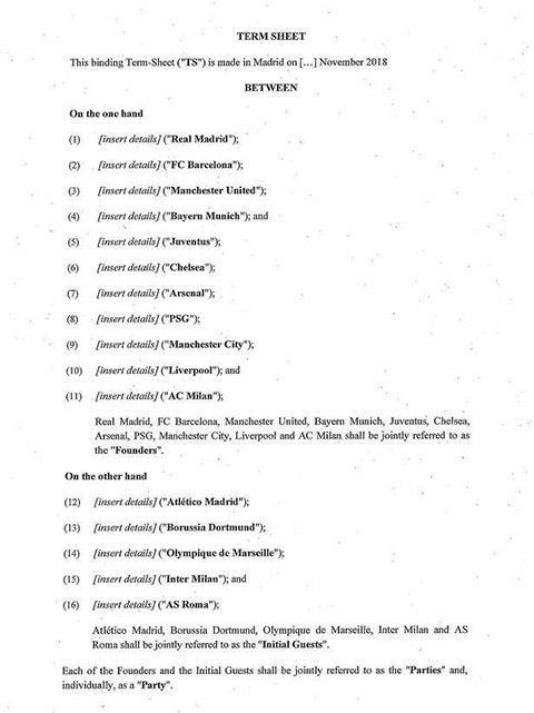 16 đại gia châu Âu đồng ý bỏ Champions League, lập Super League