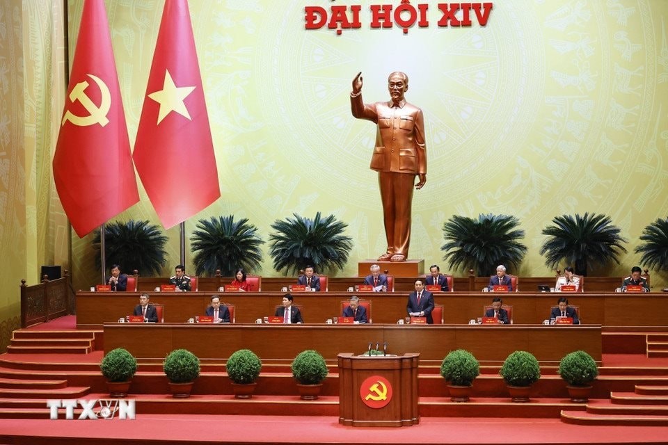 Phiên bế mạc Đại hội XIV của Đảng. (Ảnh: TTXVN)