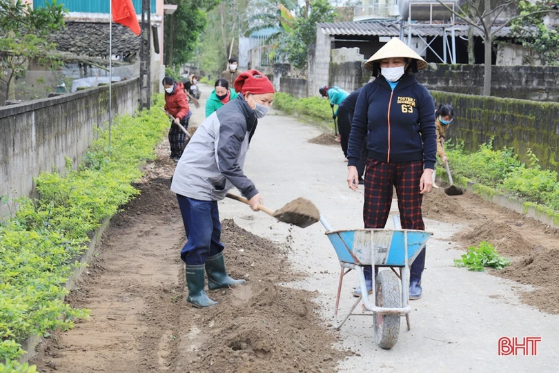 Xuân Hải, Xuân Liên ra quân xây dựng nông thôn mới nâng cao