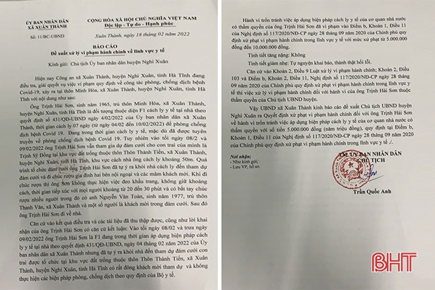Vi phạm khi thực hiện cách ly y tế, người đàn ông ở Nghi Xuân bị phạt 5 triệu đồng